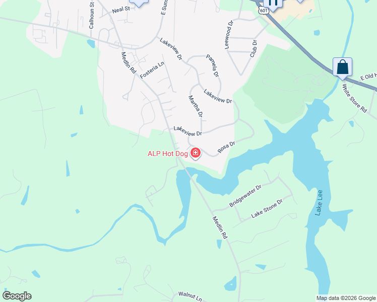 map of restaurants, bars, coffee shops, grocery stores, and more near 1417 Medlin Road in Monroe