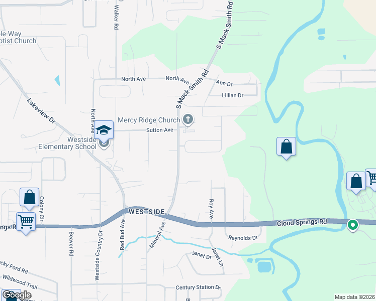 map of restaurants, bars, coffee shops, grocery stores, and more near 65 Browning Drive in Rossville