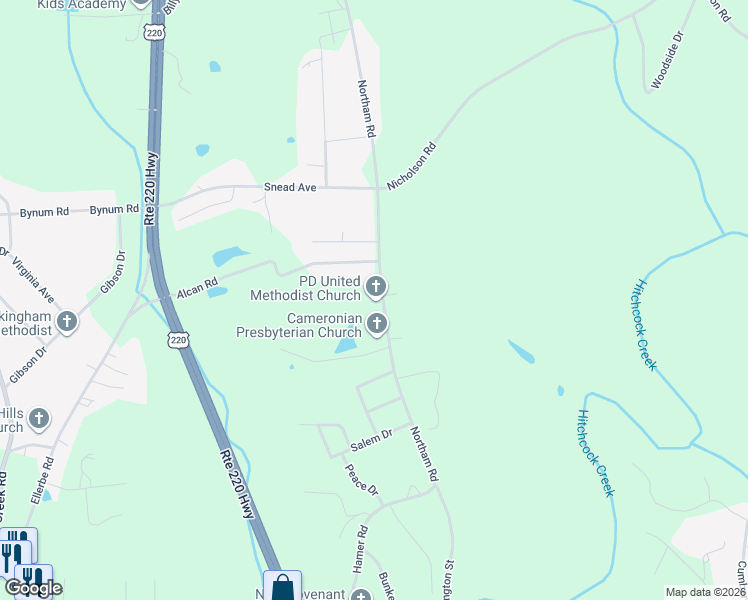 map of restaurants, bars, coffee shops, grocery stores, and more near 193 Northam Road in Rockingham