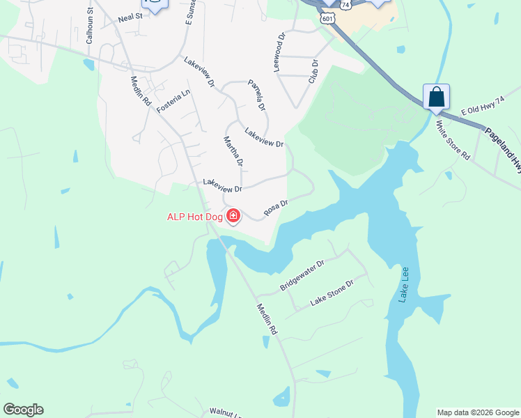 map of restaurants, bars, coffee shops, grocery stores, and more near 1214 Rosa Drive in Monroe