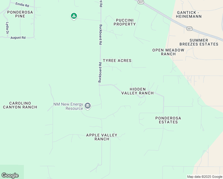 map of restaurants, bars, coffee shops, grocery stores, and more near 85 Buckboard Road in Tijeras
