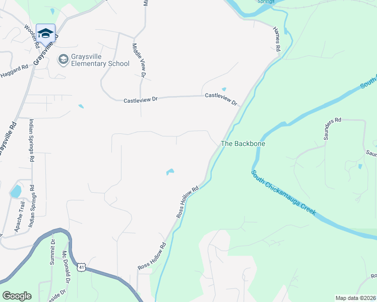 map of restaurants, bars, coffee shops, grocery stores, and more near 191 Eagleview Drive in Ringgold