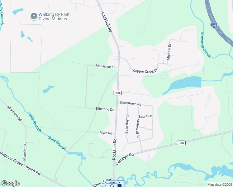 map of restaurants, bars, coffee shops, grocery stores, and more near 9694 Rockfish Road in Raeford