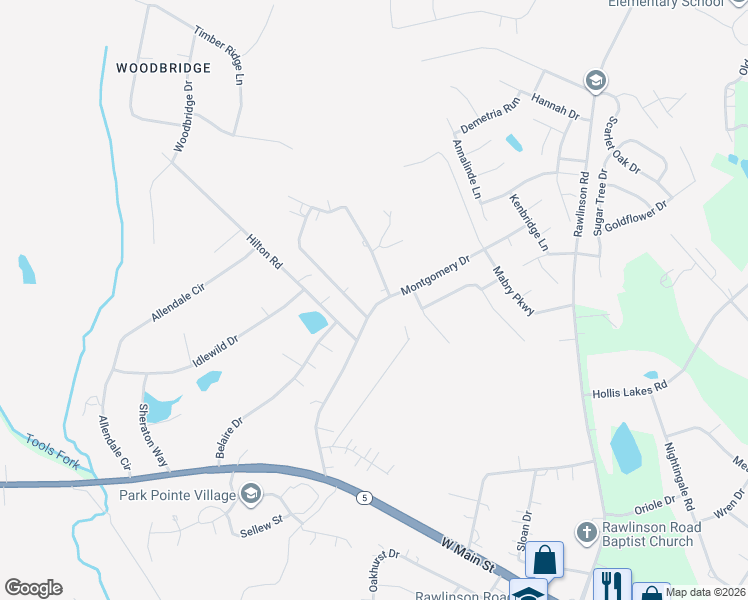 map of restaurants, bars, coffee shops, grocery stores, and more near 3119 Cedarvale Road in Rock Hill