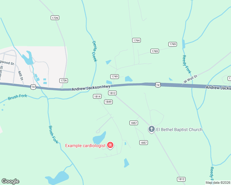 map of restaurants, bars, coffee shops, grocery stores, and more near 85 McRae Avenue in Wadesboro
