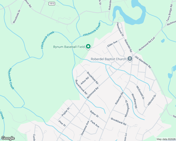 map of restaurants, bars, coffee shops, grocery stores, and more near 1004 Campbell Drive in Rockingham