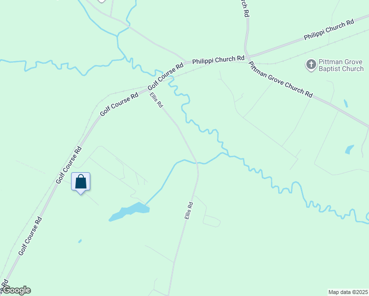 map of restaurants, bars, coffee shops, grocery stores, and more near 1103 Ellis Road in Lumber Bridge