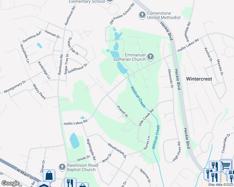 map of restaurants, bars, coffee shops, grocery stores, and more near 762 Hollis Lakes Road in Rock Hill
