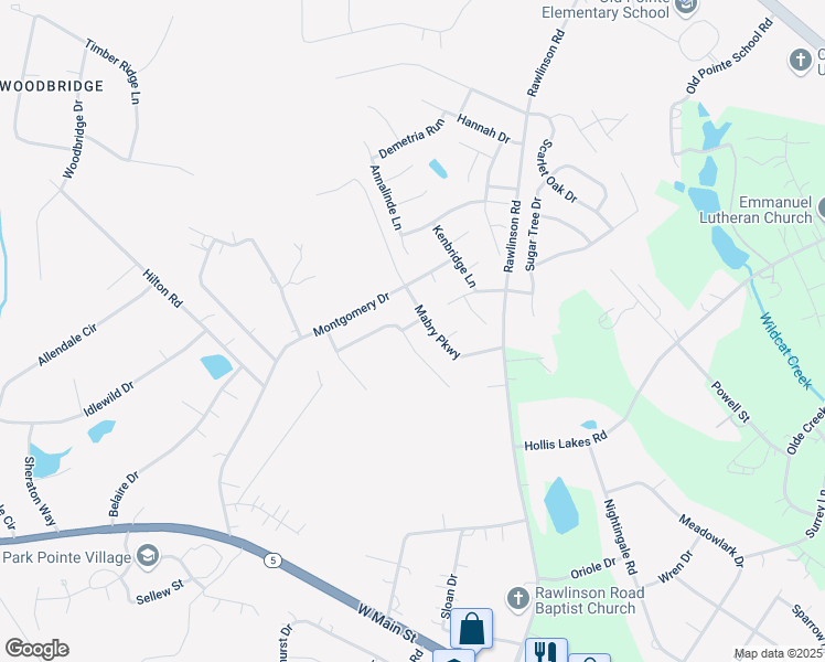 map of restaurants, bars, coffee shops, grocery stores, and more near 4669 Mabry Parkway in Rock Hill