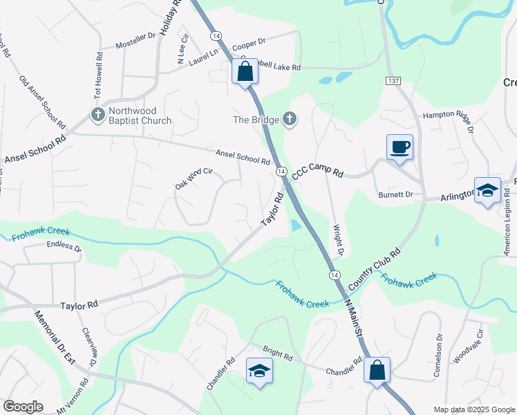 map of restaurants, bars, coffee shops, grocery stores, and more near 100 Ashby Cross Court in Greer