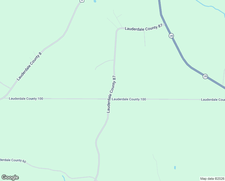 map of restaurants, bars, coffee shops, grocery stores, and more near 6334 Lauderdale County 87 in Waterloo