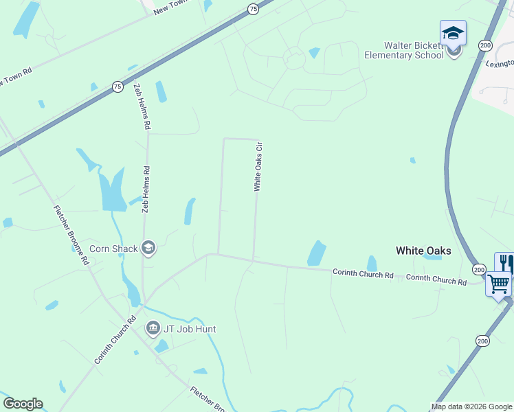 map of restaurants, bars, coffee shops, grocery stores, and more near 707 White Oaks Circle in Monroe