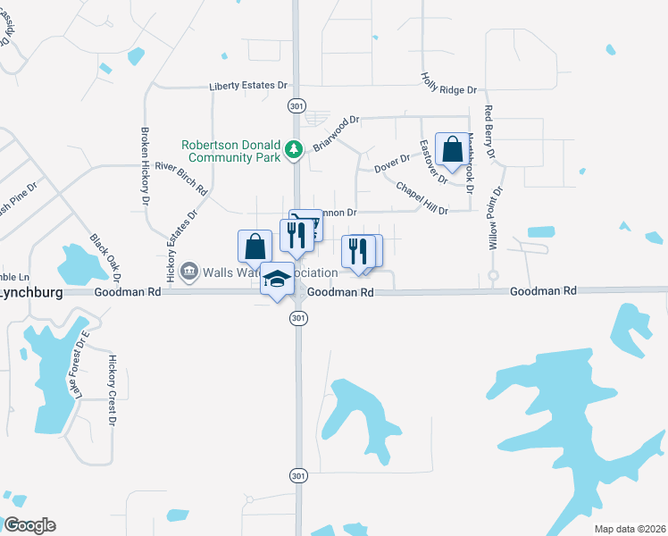 map of restaurants, bars, coffee shops, grocery stores, and more near 5904 Chance Drive North in Horn Lake