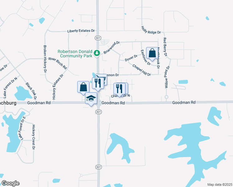 map of restaurants, bars, coffee shops, grocery stores, and more near 5860 Chance Drive North in Horn Lake