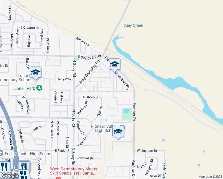 map of restaurants, bars, coffee shops, grocery stores, and more near 1124 Via Hielo in Santa Maria