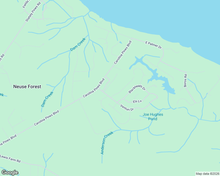 map of restaurants, bars, coffee shops, grocery stores, and more near 116 Tiger Woods Place in New Bern