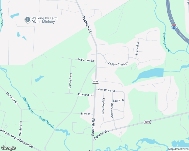 map of restaurants, bars, coffee shops, grocery stores, and more near 9694 Rockfish Road in Raeford