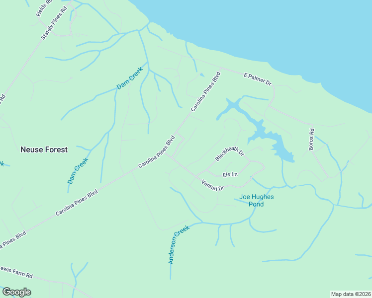 map of restaurants, bars, coffee shops, grocery stores, and more near 116 Tiger Woods Place in New Bern
