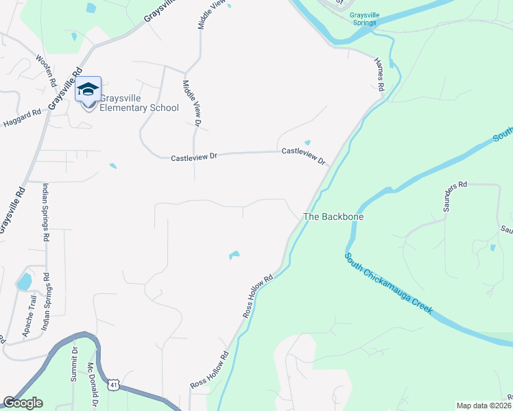 map of restaurants, bars, coffee shops, grocery stores, and more near 191 Eagleview Drive in Ringgold