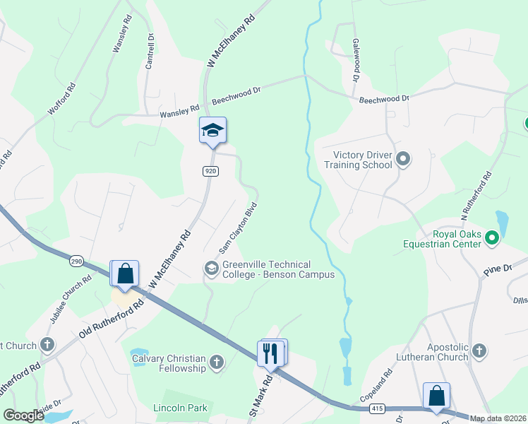 map of restaurants, bars, coffee shops, grocery stores, and more near 3 Rosemont Drive in Taylors