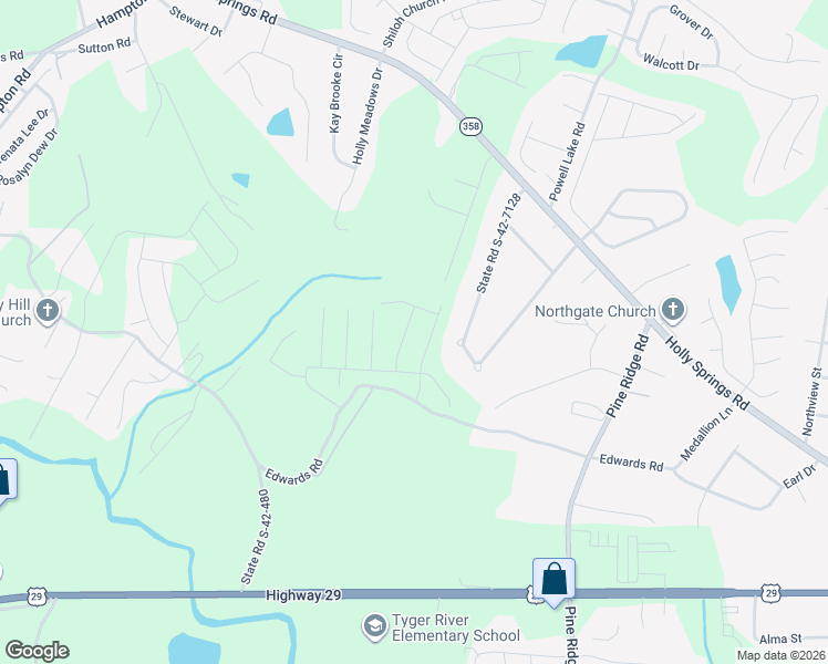 map of restaurants, bars, coffee shops, grocery stores, and more near 141 Holly Circle in Lyman