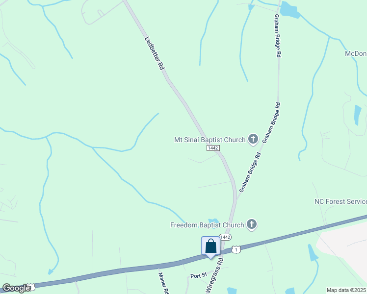 map of restaurants, bars, coffee shops, grocery stores, and more near 243 Ledbetter Road in Rockingham