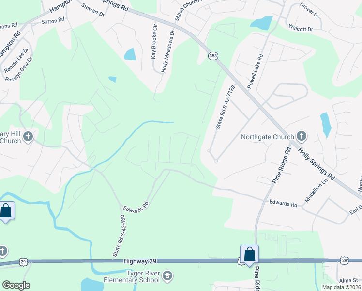 map of restaurants, bars, coffee shops, grocery stores, and more near 141 State Road S-42-7128 in Lyman
