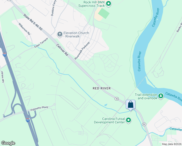 map of restaurants, bars, coffee shops, grocery stores, and more near 298-406 State Road S-46-50 in Rock Hill