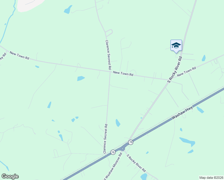 map of restaurants, bars, coffee shops, grocery stores, and more near 1219 Clarence Secrest Rd in Monroe