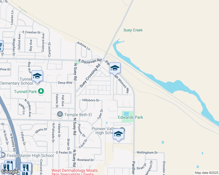 map of restaurants, bars, coffee shops, grocery stores, and more near 1205 Via Hielo in Santa Maria