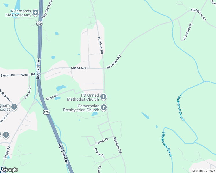 map of restaurants, bars, coffee shops, grocery stores, and more near 210 Northam Road in Rockingham