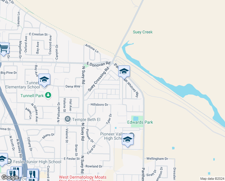 map of restaurants, bars, coffee shops, grocery stores, and more near 1206 Via Felice in Santa Maria