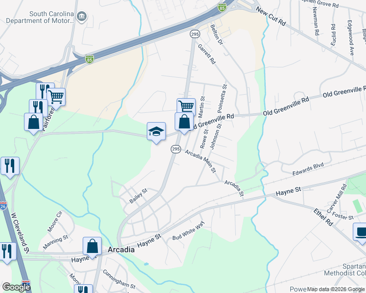 map of restaurants, bars, coffee shops, grocery stores, and more near in Arcadia