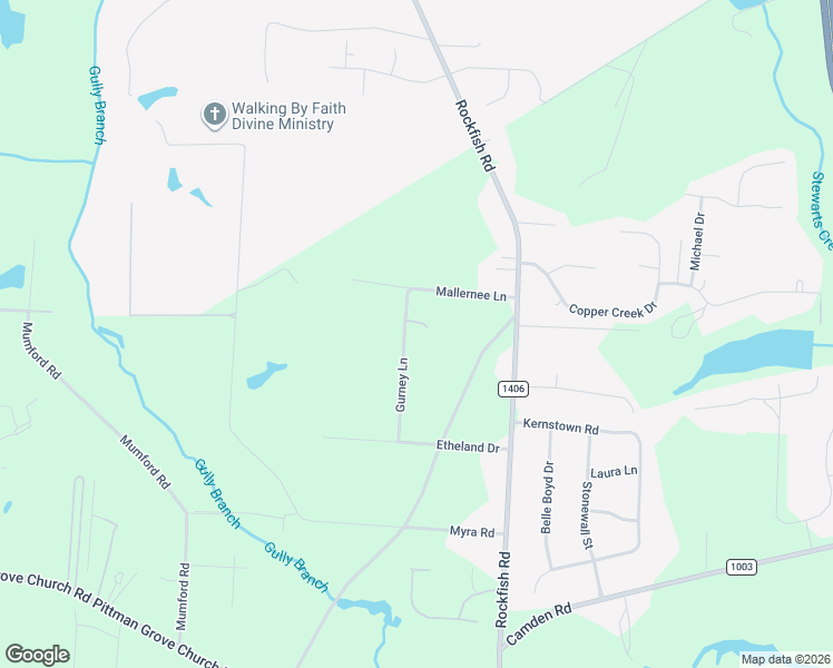 map of restaurants, bars, coffee shops, grocery stores, and more near 100-298 Gurney Lane in Raeford