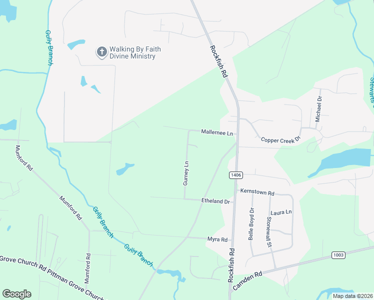 map of restaurants, bars, coffee shops, grocery stores, and more near 100 Gurney Lane in Raeford