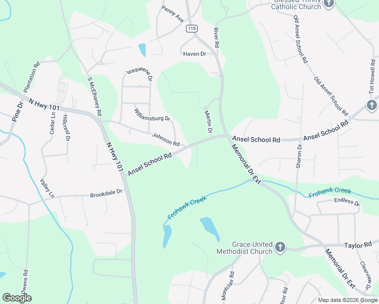 map of restaurants, bars, coffee shops, grocery stores, and more near 123 Johnson Road in Greer