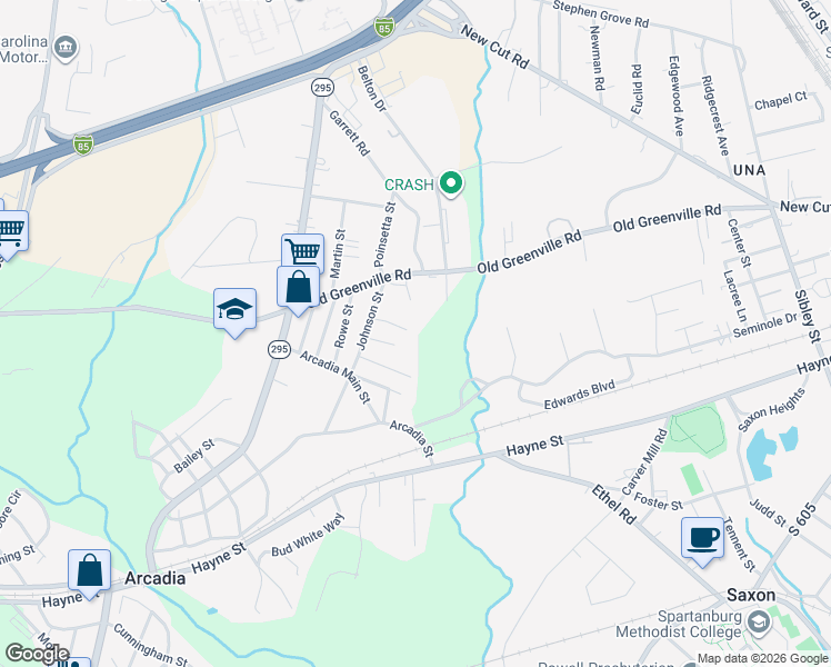 map of restaurants, bars, coffee shops, grocery stores, and more near 120-122 Alta Drive in Spartanburg