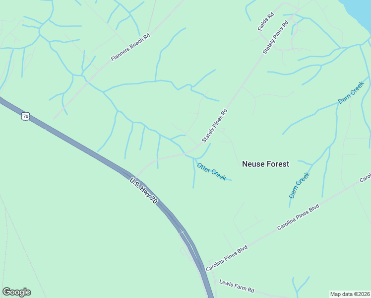 map of restaurants, bars, coffee shops, grocery stores, and more near 411 Stately Pines Road in New Bern