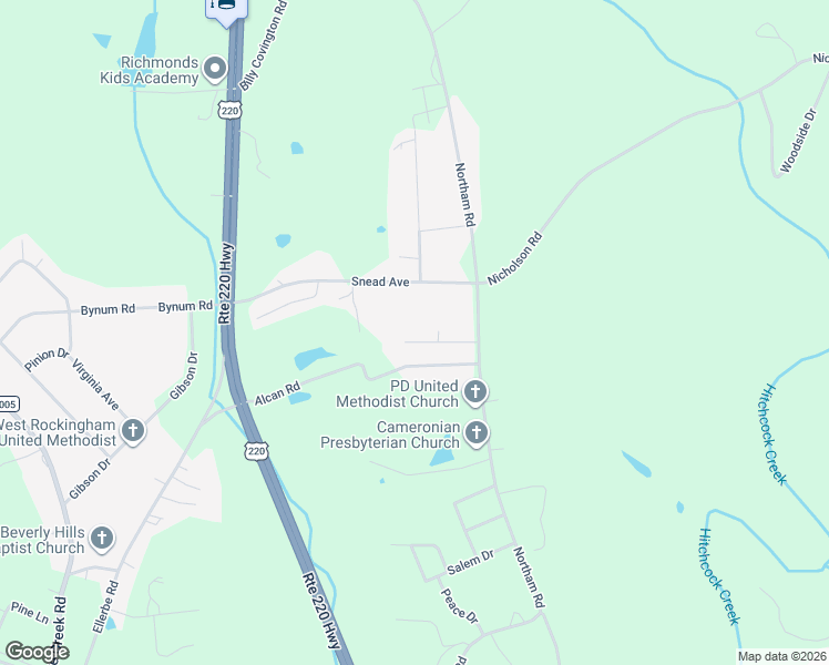 map of restaurants, bars, coffee shops, grocery stores, and more near 124 Parker Street in Rockingham