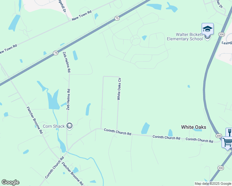 map of restaurants, bars, coffee shops, grocery stores, and more near 801 White Oaks Circle in Monroe