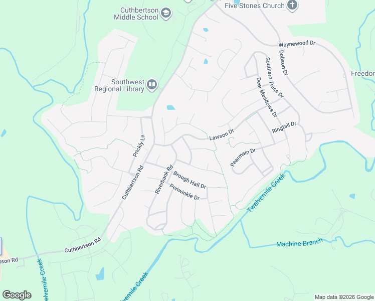 map of restaurants, bars, coffee shops, grocery stores, and more near 1916 Abbotts Creek Drive in Waxhaw