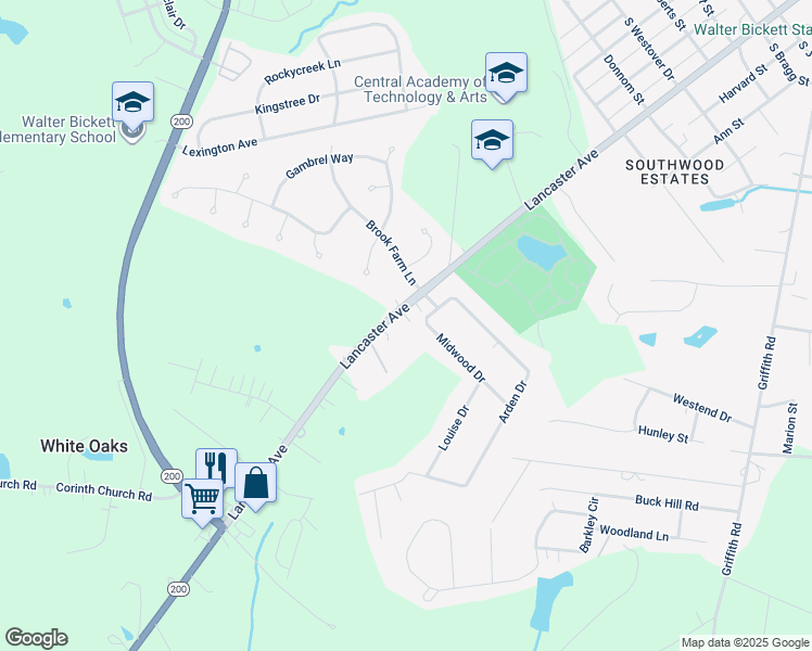 map of restaurants, bars, coffee shops, grocery stores, and more near 906 Baucom And Son Road in Monroe