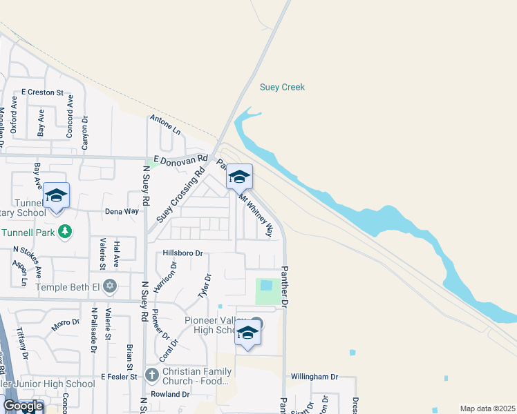 map of restaurants, bars, coffee shops, grocery stores, and more near 1316 Mount Whitney Way in Santa Maria