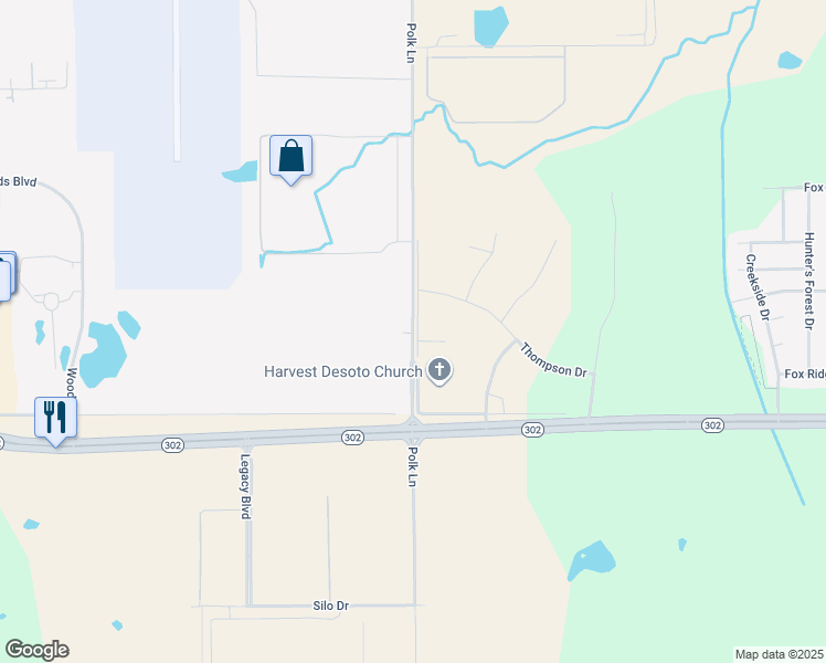 map of restaurants, bars, coffee shops, grocery stores, and more near 7235 Polk Lane in Olive Branch