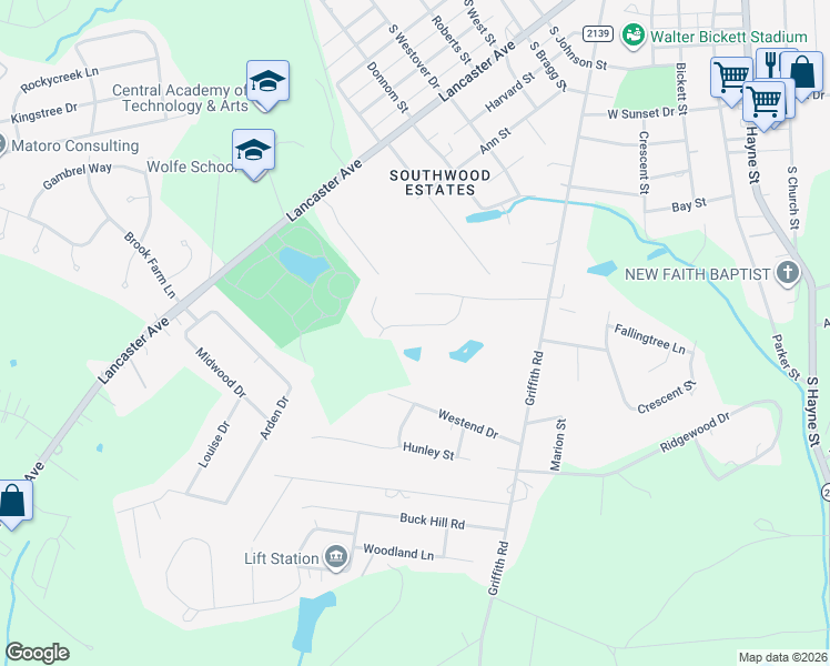 map of restaurants, bars, coffee shops, grocery stores, and more near 1315 Saint Andrews Drive in Monroe