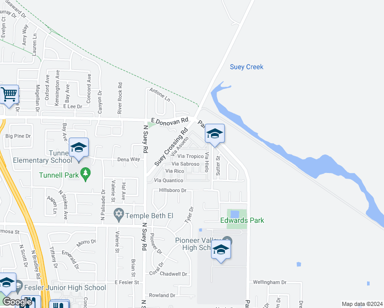 map of restaurants, bars, coffee shops, grocery stores, and more near 1619 Via Tropico in Santa Maria