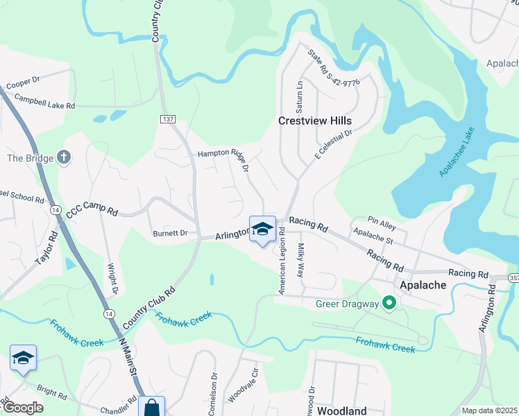 map of restaurants, bars, coffee shops, grocery stores, and more near 324 Hampton Ridge Drive in Greer