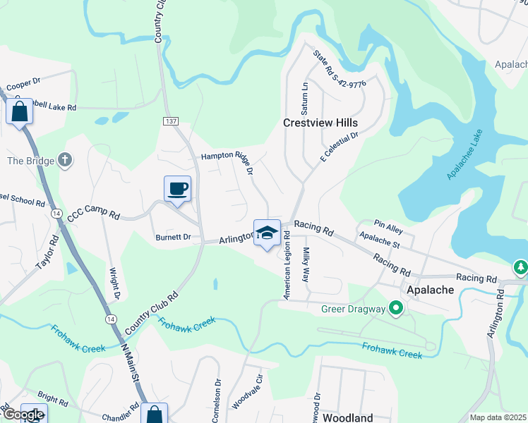 map of restaurants, bars, coffee shops, grocery stores, and more near 324 Hampton Ridge Drive in Greer
