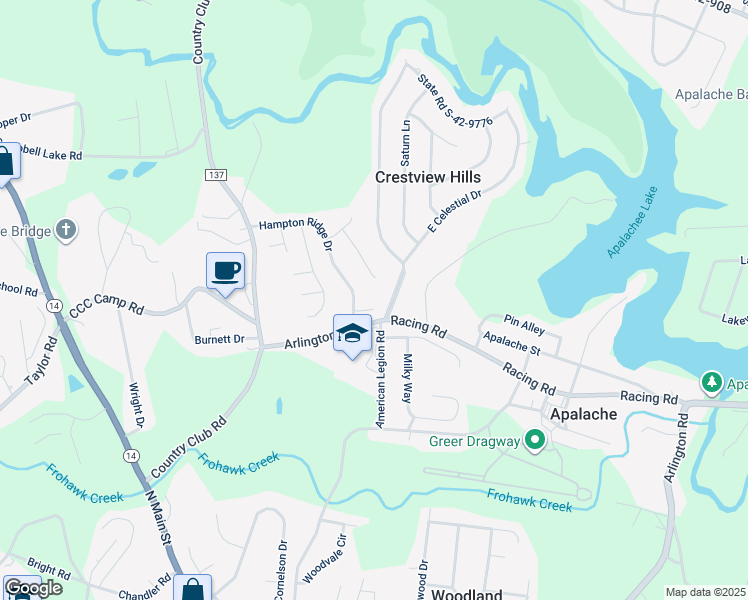map of restaurants, bars, coffee shops, grocery stores, and more near 5 Torchwood Court in Greer