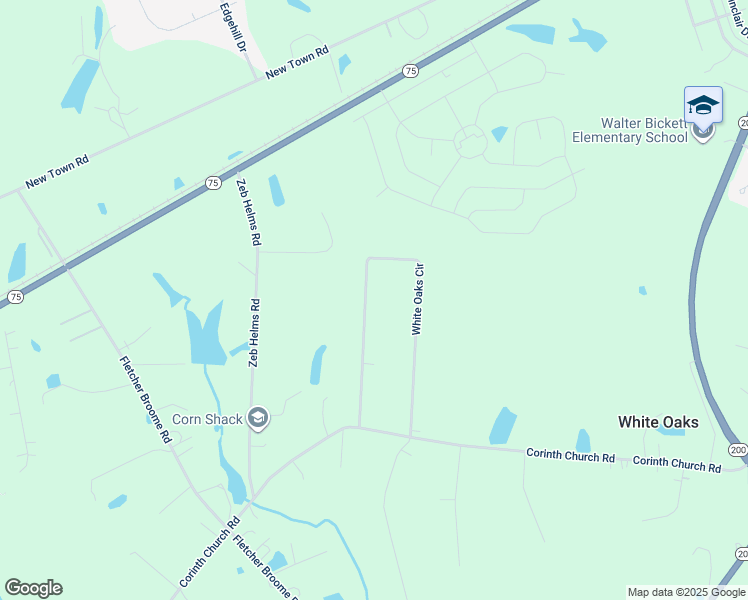 map of restaurants, bars, coffee shops, grocery stores, and more near 1015 White Oaks Circle in Monroe